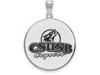LogoArt Sterling Silver California State University San Bernardino XL Enamel Disc Pendant Necklace
