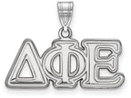 LogoArt Sterling Silver Delta Phi Epsilon Medium Pendant Necklace