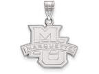 LogoArt Sterling Silver Marquette University Medium Pendant Necklace