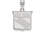 LogoArt Sterling Silver New York Rangers Medium Pendant Necklace