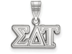 LogoArt Sterling Silver Sigma Delta Tau Medium Pendant Necklace
