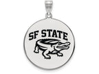 LogoArt Sterling Silver San Francisco State University Xlarge Enamel Disc Pendant Necklace