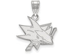 LogoArt Sterling Silver San Jose Sharks Medium Pendant Necklace