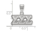 LogoArt Sterling Silver Sigma Sigma Sigma Medium Pendant Necklace
