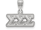 LogoArt Sterling Silver Sigma Sigma Sigma Medium Pendant Necklace