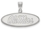 LogoArt Sterling Silver University Of Mississippi Medium Pendant Necklace