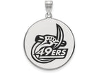 LogoArt Sterling Silver University Of North Carolina At Charlotte Xlarge Enamel Disc Pendant Necklace