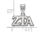 LogoArt Sterling Silver Zeta Tau Alpha Medium Pendant Necklace