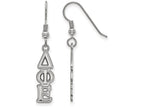 LogoArt Sterling Silver Delta Phi Epsilon Dangle Medium Earrings
