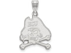 LogoArt Sterling Silver East Carolina University Large Pendant Necklace