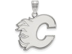 LogoArt Sterling Silver Calgary Flames Large Pendant Necklace