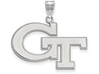 LogoArt Sterling Silver Georgia Institute Of Technology Large Pendant Necklace