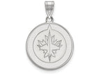 LogoArt Sterling Silver Winnipeg Jets Large Pendant Necklace