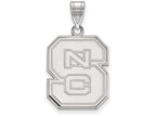 LogoArt Sterling Silver North Carolina State University Large Pendant Necklace