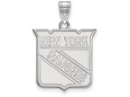 LogoArt Sterling Silver New York Rangers Large Pendant Necklace