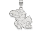 LogoArt Sterling Silver University Of Kansas Large Pendant Necklace