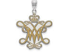 LogoArt Sterling Silver William And Mary XL Enamel Pendant Necklace