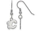 LogoArt Sterling Silver Calgary Flames Xs Dangle Earrings Wire