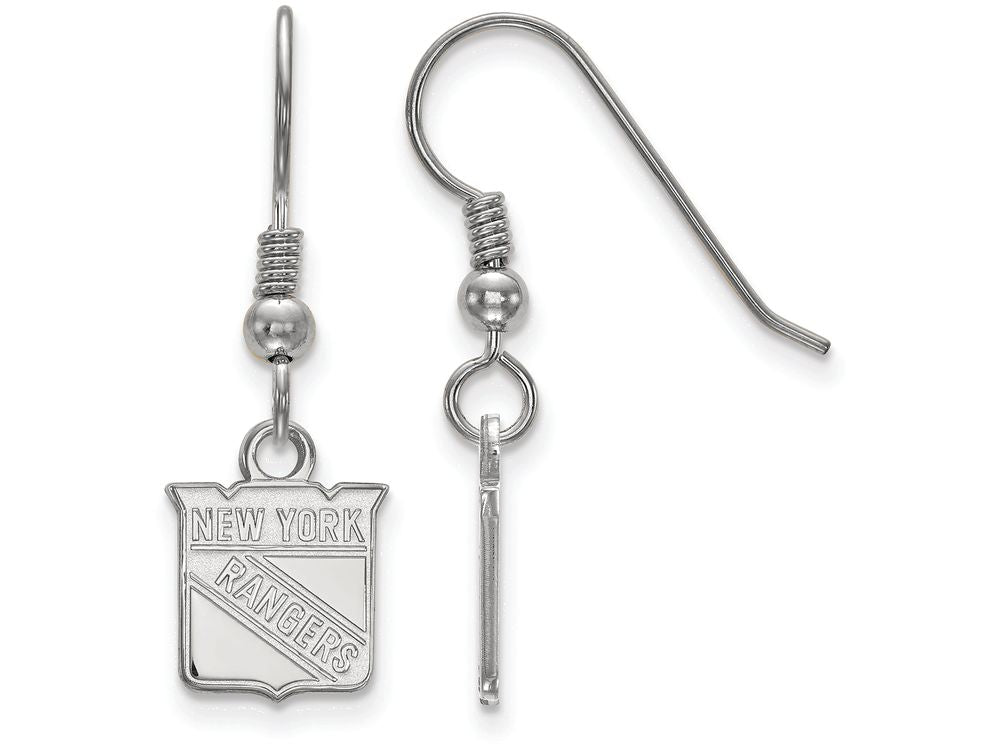 LogoArt Sterling Silver New York Rangers Xs Dangle Earrings Wire