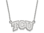 LogoArt Sterling Silver Texas Christian University Small Pendant Necklace