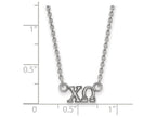 LogoArt Sterling Silver Chi Omega Extra Small Pendant Necklace With 18 Inch