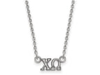 LogoArt Sterling Silver Chi Omega Extra Small Pendant Necklace With 18 Inch