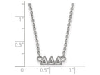 LogoArt Sterling Silver Delta Delta Delta Extra Small Pendant Necklace With 18 Inch