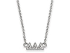 LogoArt Sterling Silver Delta Delta Delta Extra Small Pendant Necklace With 18 Inch