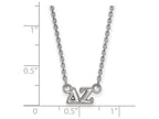 LogoArt Sterling Silver Delta Zeta Extra Small Pendant Necklace With 18 Inch