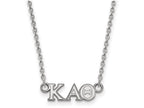 LogoArt Sterling Silver Kappa Alpha Theta Extra Small Pendant Necklace With 18 Inch