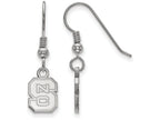LogoArt Sterling Silver North Carolina State University Xs Dangle Earrings Wire