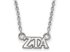 LogoArt Sterling Silver Zeta Tau Alpha Extra Small Pendant Necklace With 18 Inch
