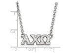 LogoArt Sterling Silver Alpha Chi Omega Medium Pendant Necklace With 18 Inch