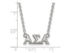 LogoArt Sterling Silver Alpha Sigma Alpha Medium Pendant Necklace With 18 Inch