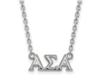 LogoArt Sterling Silver Alpha Sigma Alpha Medium Pendant Necklace With 18 Inch