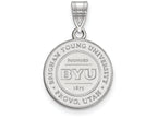 LogoArt Sterling Silver Brigham Young University Medium Crest Pendant Necklace