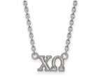 LogoArt Sterling Silver Chi Omega Medium Pendant Necklace With 18 Inch