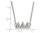 LogoArt Sterling Silver Delta Delta Delta Medium Pendant Necklace With 18 Inch