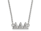 LogoArt Sterling Silver Delta Delta Delta Medium Pendant Necklace With 18 Inch