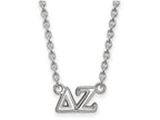 LogoArt Sterling Silver Delta Zeta Medium Pendant Necklace With 18 Inch