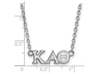 LogoArt Sterling Silver Kappa Alpha Theta Medium Pendant Necklace With 18 Inch