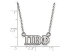 LogoArt Sterling Silver Pi Beta Phi Medium Pendant Necklace With 18 Inch