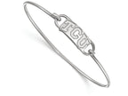 LogoArt Sterling Silver Texas Christian University Small Ctr Wire Bangle