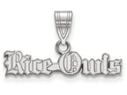 LogoArt Sterling Silver Rice University Medium Crest Pendant Necklace