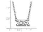 LogoArt Sterling Silver Zeta Tau Alpha Medium Pendant Necklace With 18 Inch