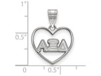LogoArt Sterling Silver Alpha Xi Delta Heart Pendant Necklace