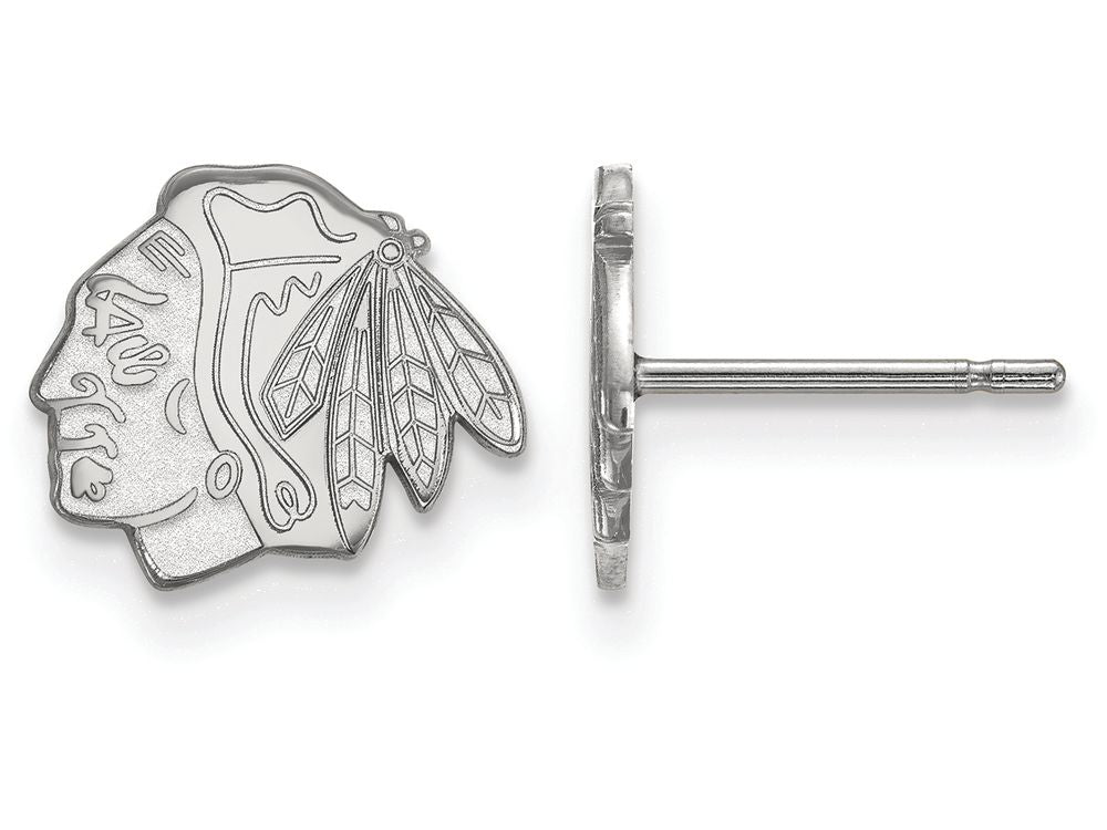 LogoArt Sterling Silver Chicago Blackhawks Xs Post Earrings