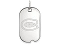 Logoart 925 Sterling Silver Montreal Canadiens Small Dog Tag Pendant Necklace