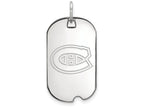 Logoart 925 Sterling Silver Montreal Canadiens Small Dog Tag Pendant Necklace