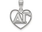 LogoArt Sterling Silver Delta Gamma Heart Pendant Necklace